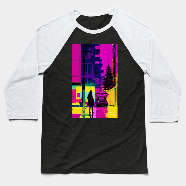 colorful utopian city Baseball T-Shirt by Aresshya